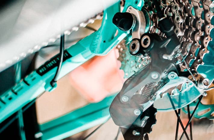 Billede af gearddrop på en mountainbike